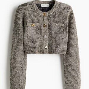 H&M Cropped Glittery Cardigan